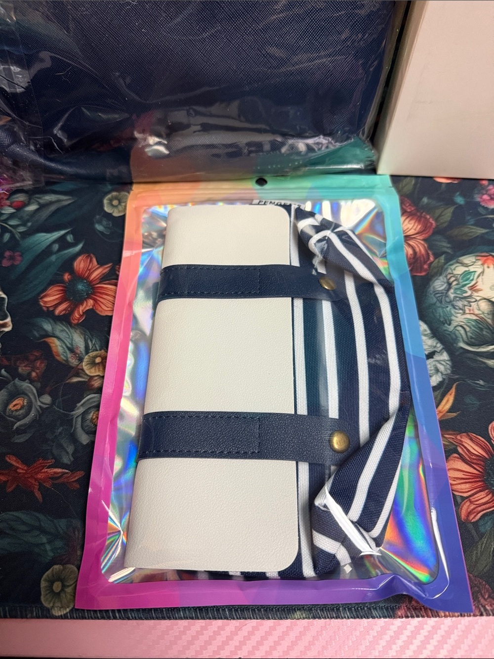 PenGems - Pen Pouch - Navy blue & white stripes - NEW 1 left!